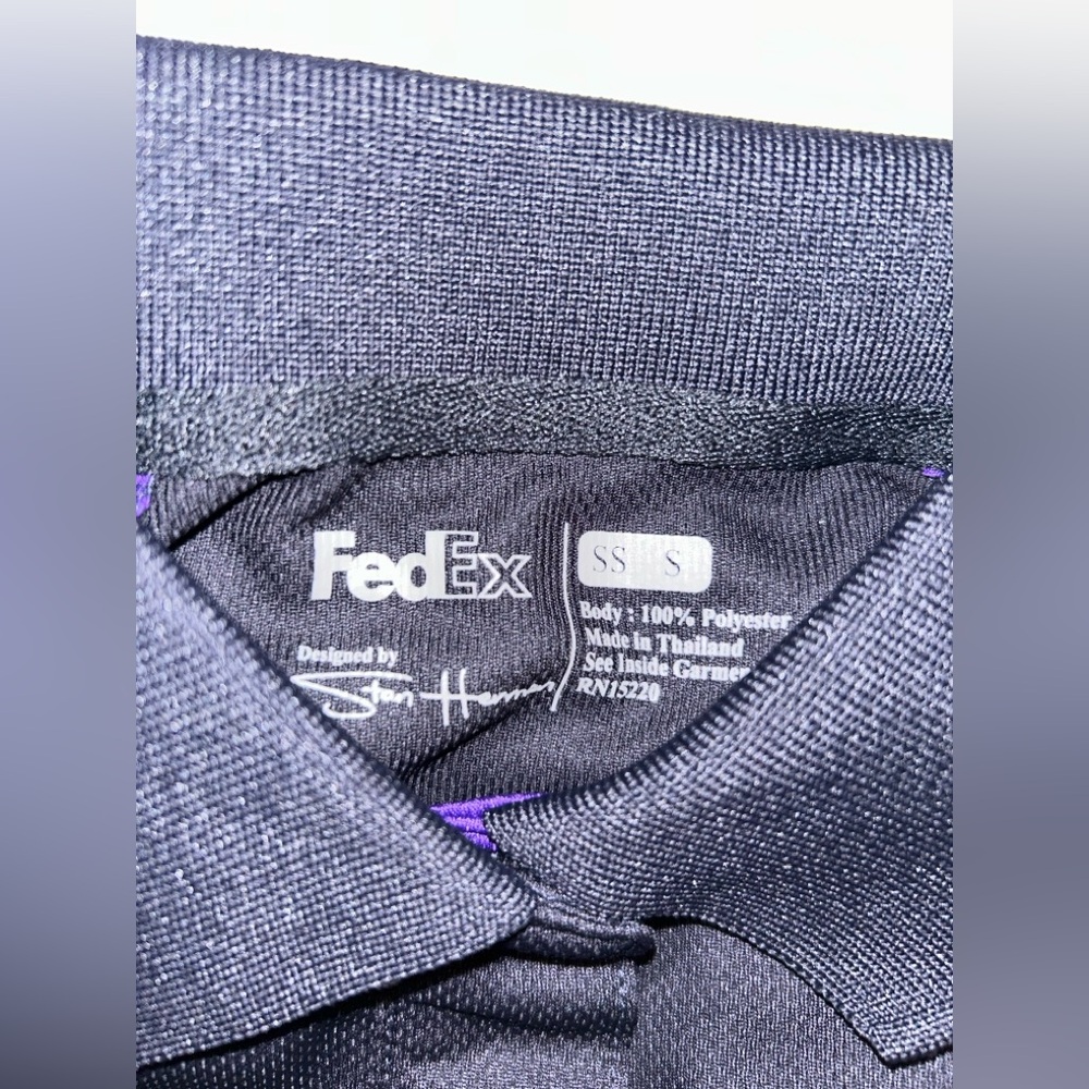 FedEx Men/Women’s unisex Black and Purple uniform shirt - Picture 3 of 4